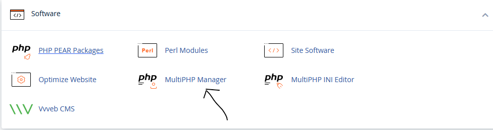 cPanel - Select PHP Version icon